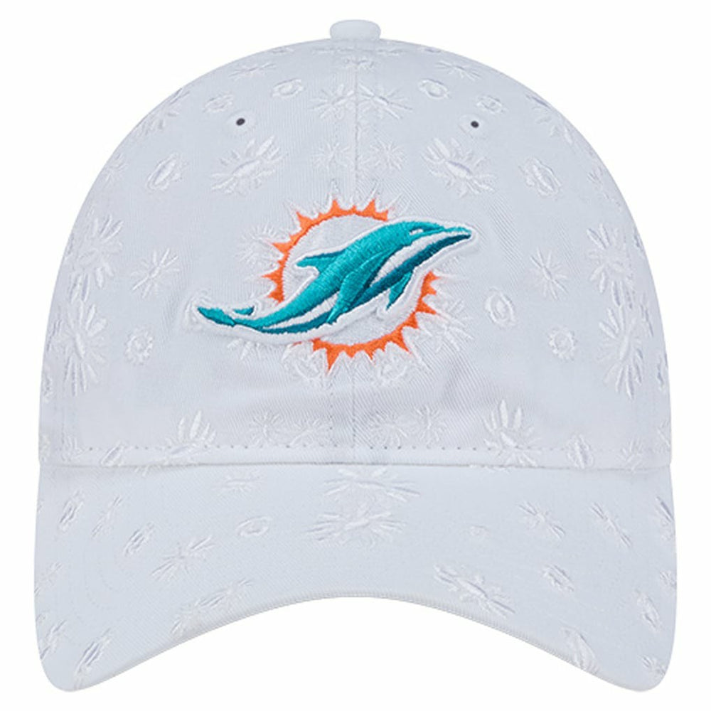 Miami Dolphins New Era Women's Floral 9TWENTY Adjustable Hat White - NFL