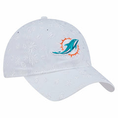 Miami Dolphins New Era Women's Floral 9TWENTY Adjustable Hat White - NFL