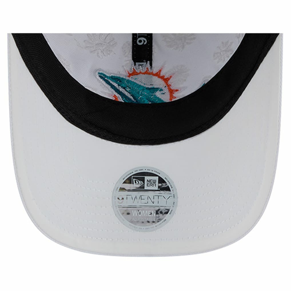 Miami Dolphins New Era Women's Floral 9TWENTY Adjustable Hat White - NFL