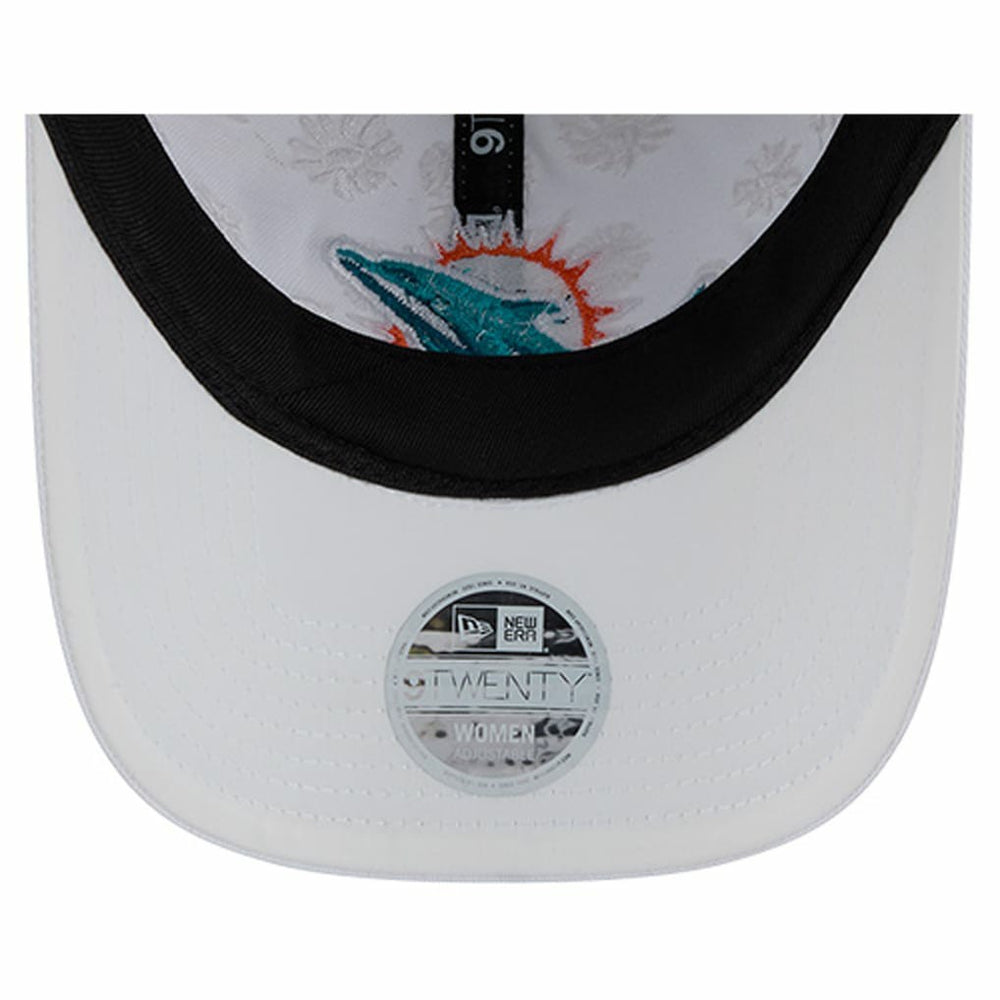 Miami Dolphins New Era Women's Floral 9TWENTY Adjustable Hat White - NFL