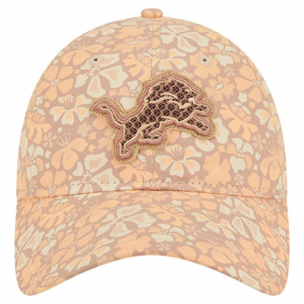 Detroit Lions New Era Women's Floral 9TWENTY Adjustable Hat Tan - NFL
