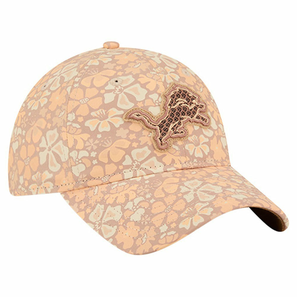Detroit Lions New Era Women's Floral 9TWENTY Adjustable Hat Tan - NFL