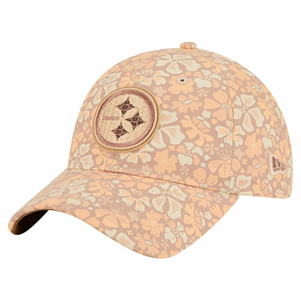 Pittsburgh Steelers New Era Women's Floral 9TWENTY Adjustable Hat Tan - NFL