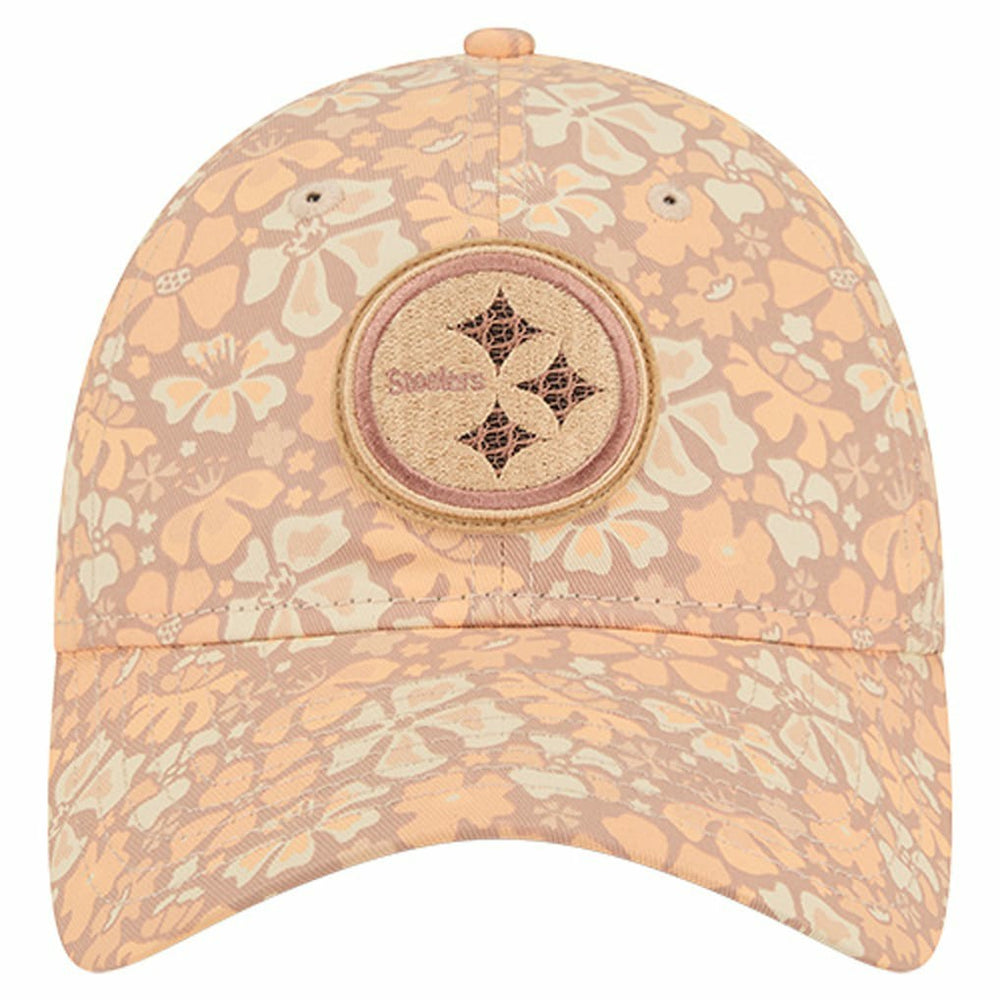 Pittsburgh Steelers New Era Women's Floral 9TWENTY Adjustable Hat Tan - NFL