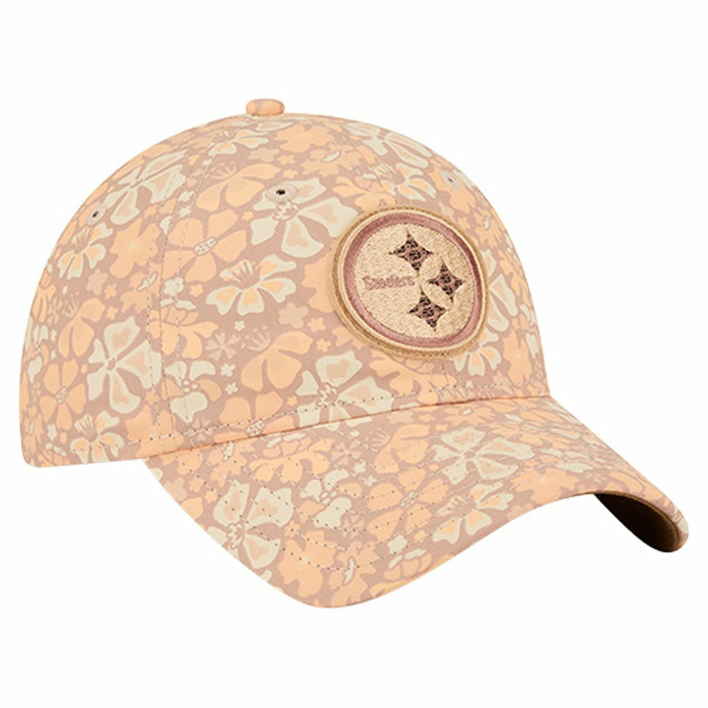 Pittsburgh Steelers New Era Women's Floral 9TWENTY Adjustable Hat Tan - NFL