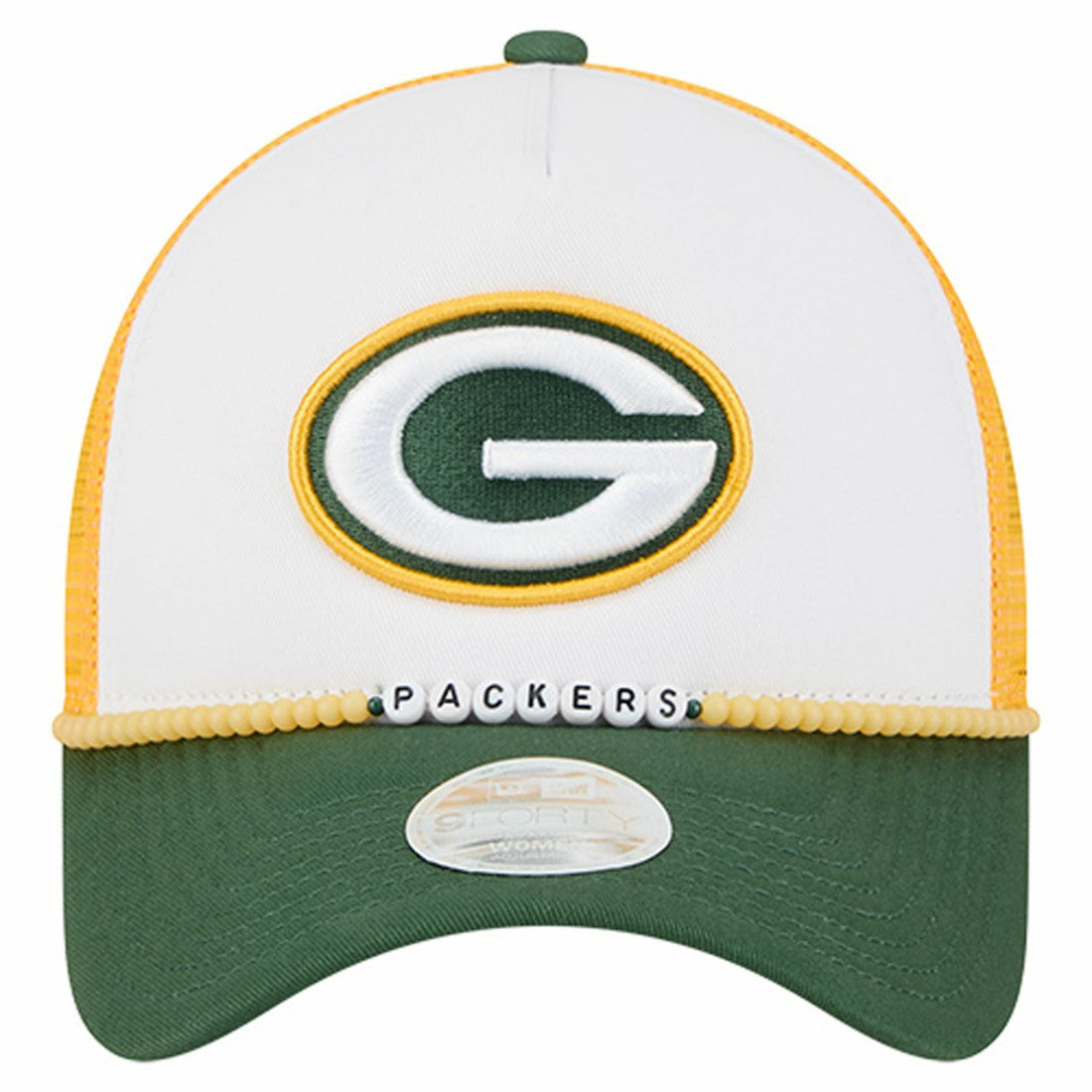 Green Bay Packers New Era Women's Friendship Bracelet 9FORTY Adjustable Hat White/Green - NFL