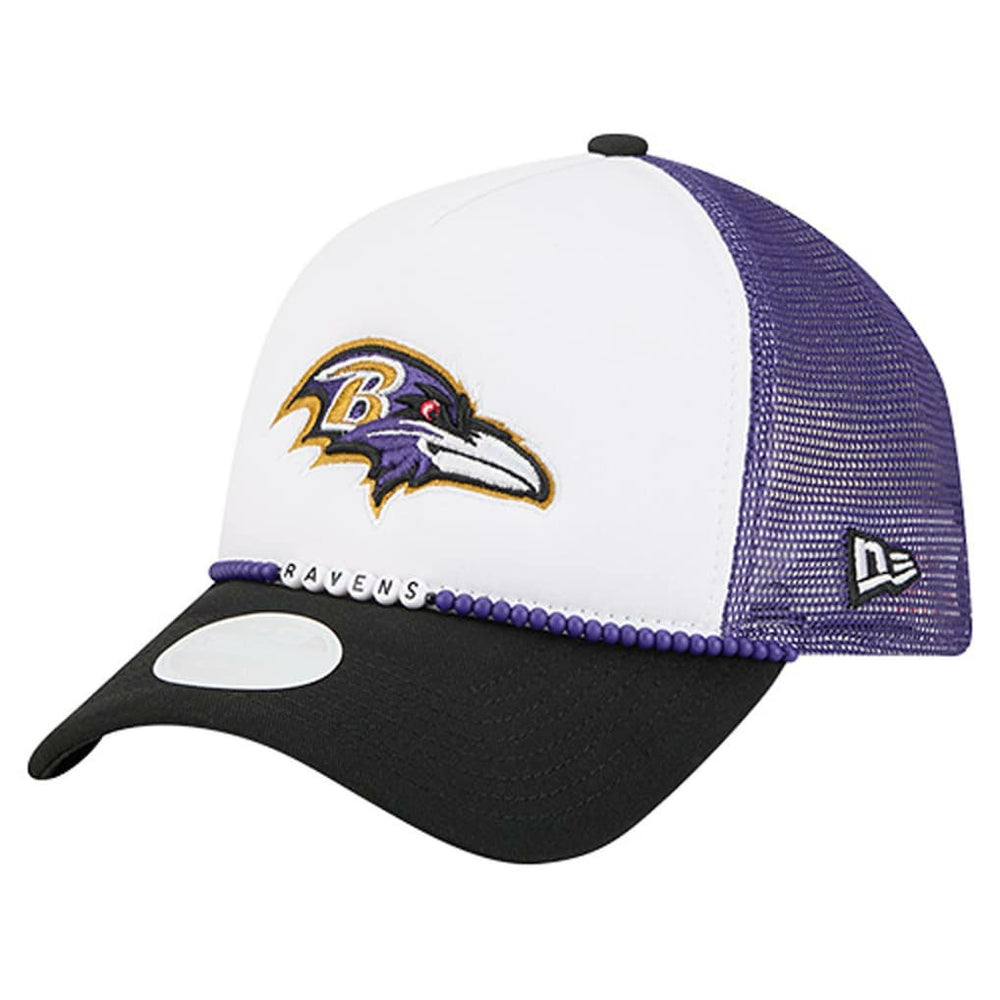 Baltimore Ravens New Era Women's Friendship Bracelet 9FORTY Adjustable Hat White/Black - NFL