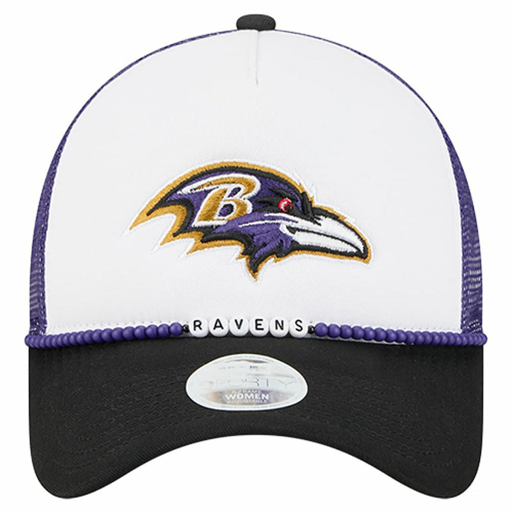 Baltimore Ravens New Era Women's Friendship Bracelet 9FORTY Adjustable Hat White/Black - NFL