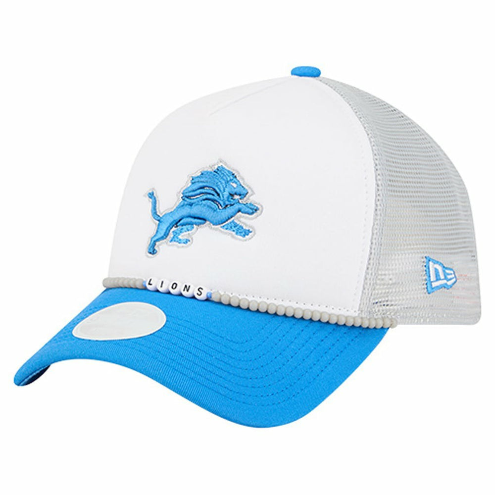 Detroit Lions New Era Women's Friendship Bracelet 9FORTY Adjustable Hat White/Blue - NFL