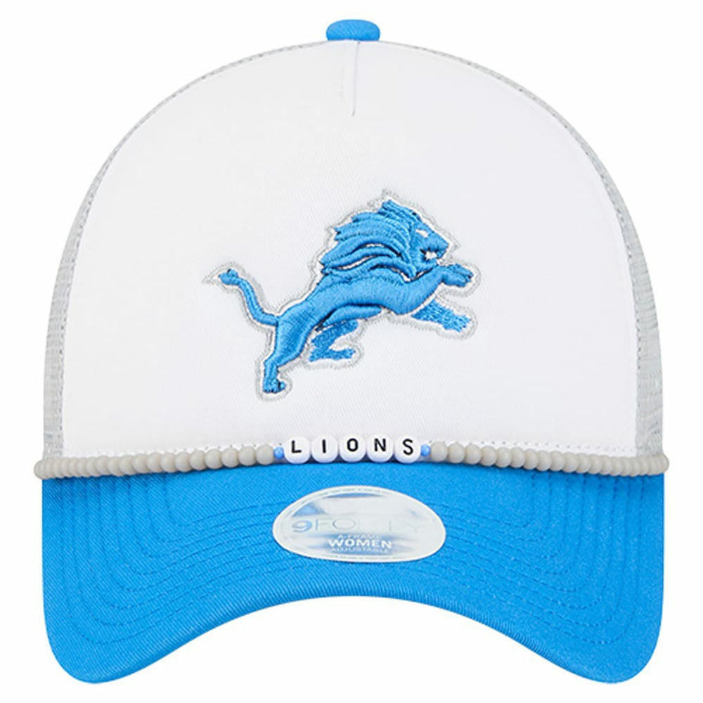 Detroit Lions New Era Women's Friendship Bracelet 9FORTY Adjustable Hat White/Blue - NFL
