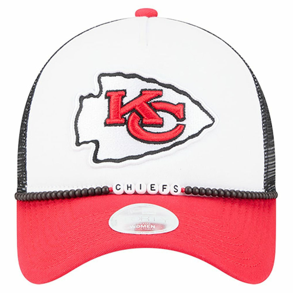 Kansas City Chiefs New Era Women's Friendship Bracelet 9FORTY Adjustable Hat White/Red - NFL