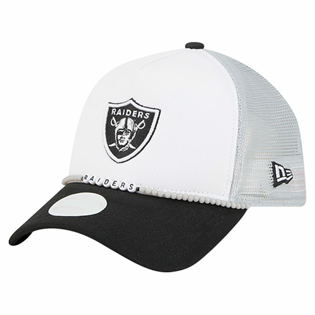 Las Vegas Raiders New Era Women's Friendship Bracelet 9FORTY Adjustable Hat White/Black - NFL
