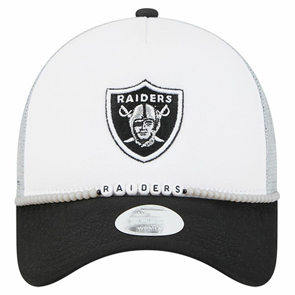 Las Vegas Raiders New Era Women's Friendship Bracelet 9FORTY Adjustable Hat White/Black - NFL