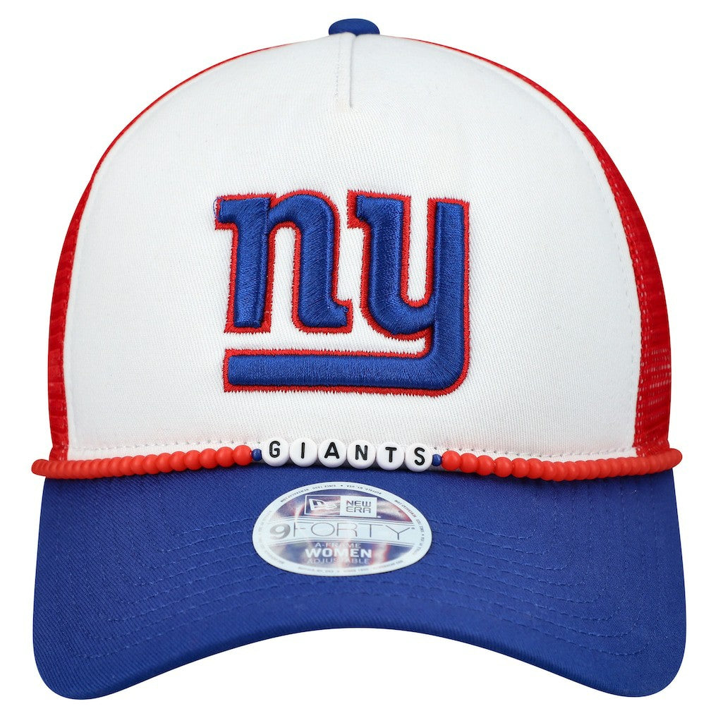 New York Giants New Era Women's Friendship Bracelet 9FORTY Adjustable Hat White/Royal - NFL