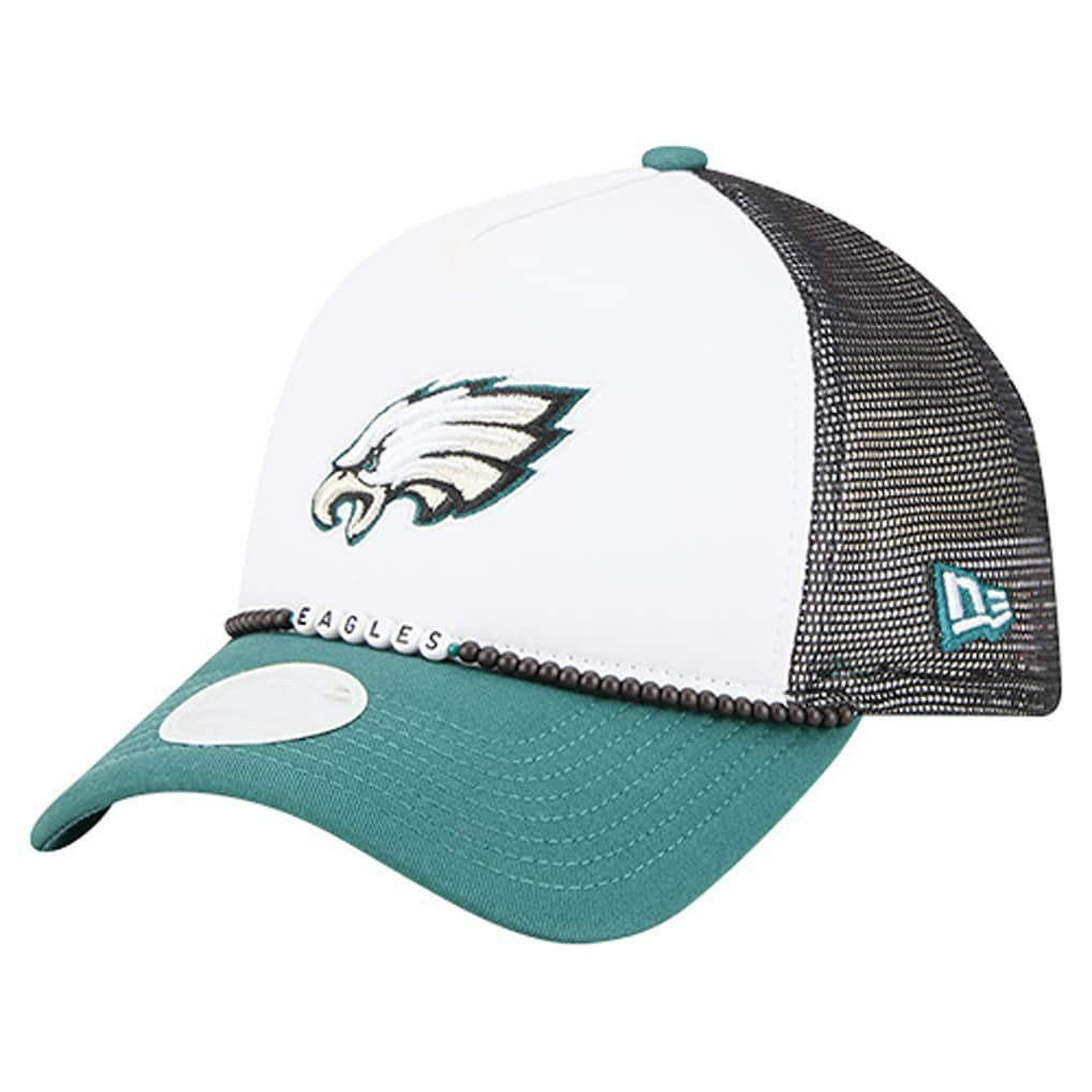 Philadelphia Eagles New Era Women's Friendship Bracelet 9FORTY Adjustable Hat White/Midnight Green - NFL