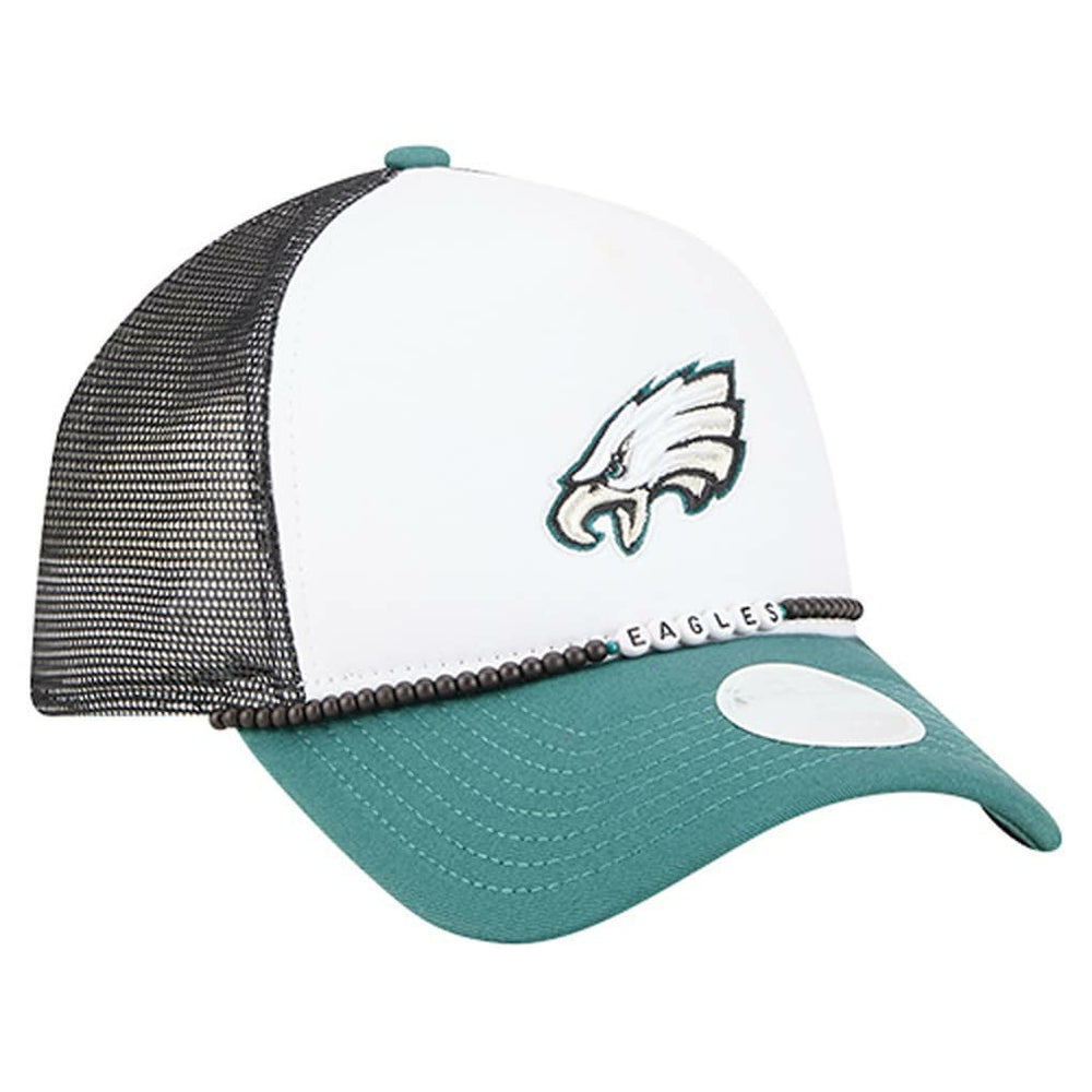 Philadelphia Eagles New Era Women's Friendship Bracelet 9FORTY Adjustable Hat White/Midnight Green - NFL
