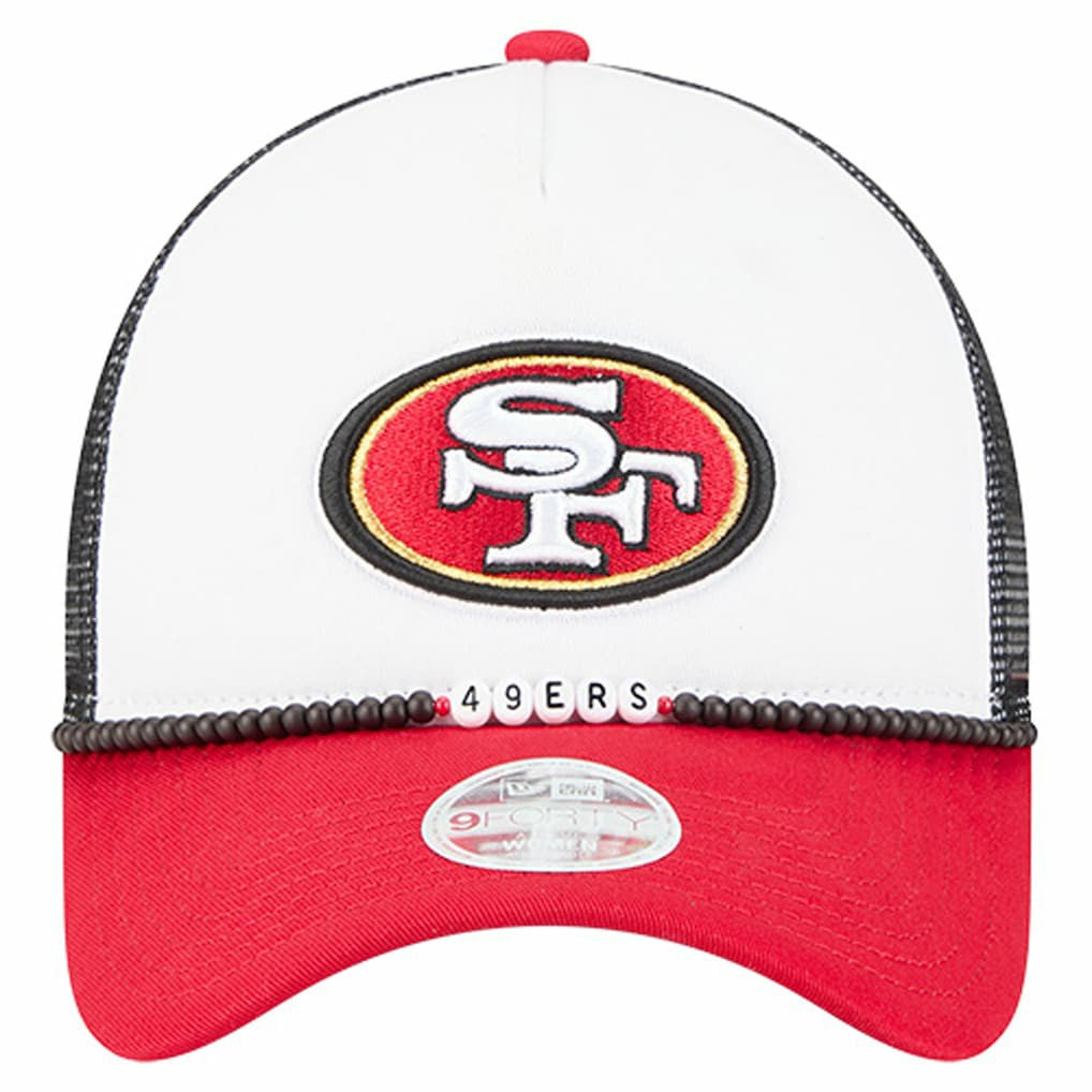 San Francisco 49ers New Era Women's Friendship Bracelet 9FORTY Adjustable Hat White/Scarlet - NFL