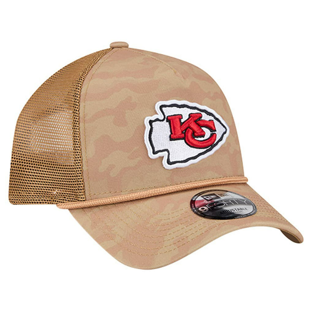 Kansas City Chiefs New Era Wheat Camo 9FORTY Adjustable Hat Tan - NFL