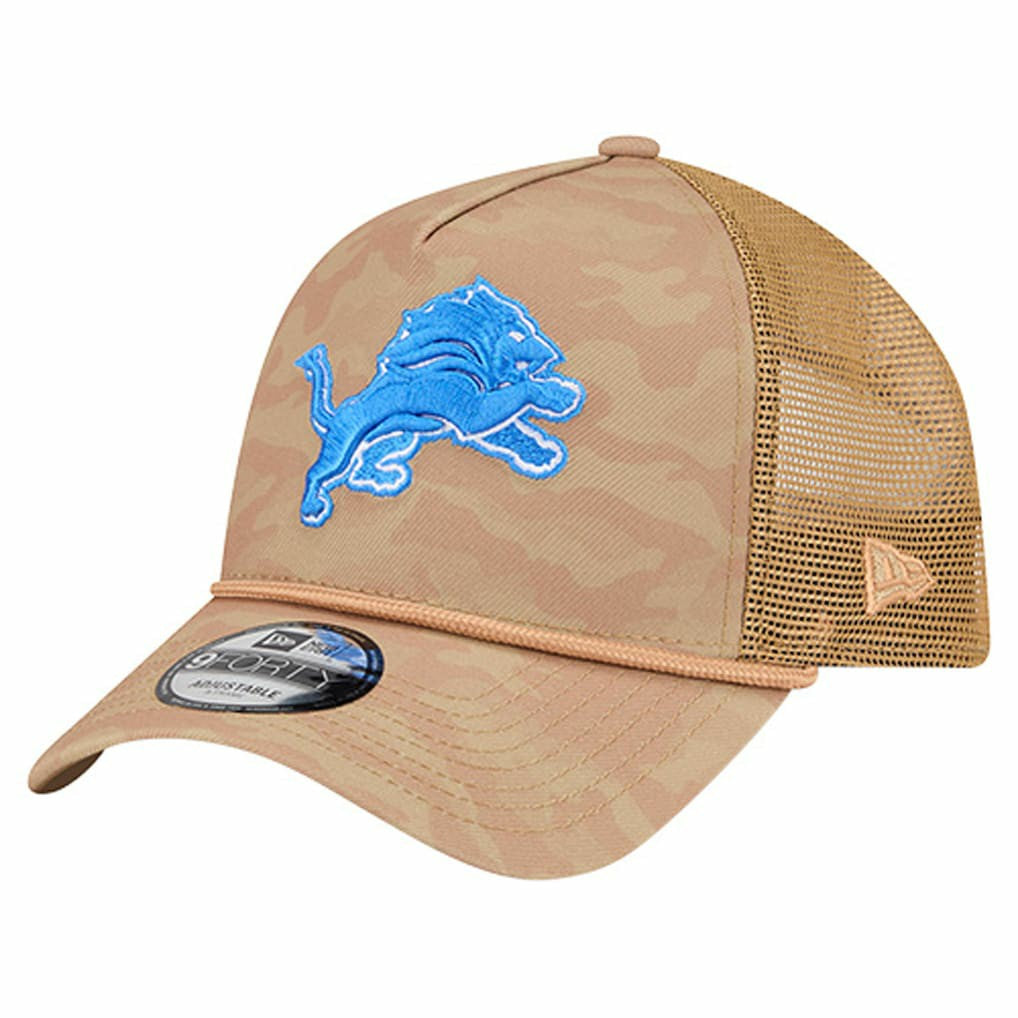 Detroit Lions New Era Wheat Camo 9FORTY Adjustable Hat Tan - NFL
