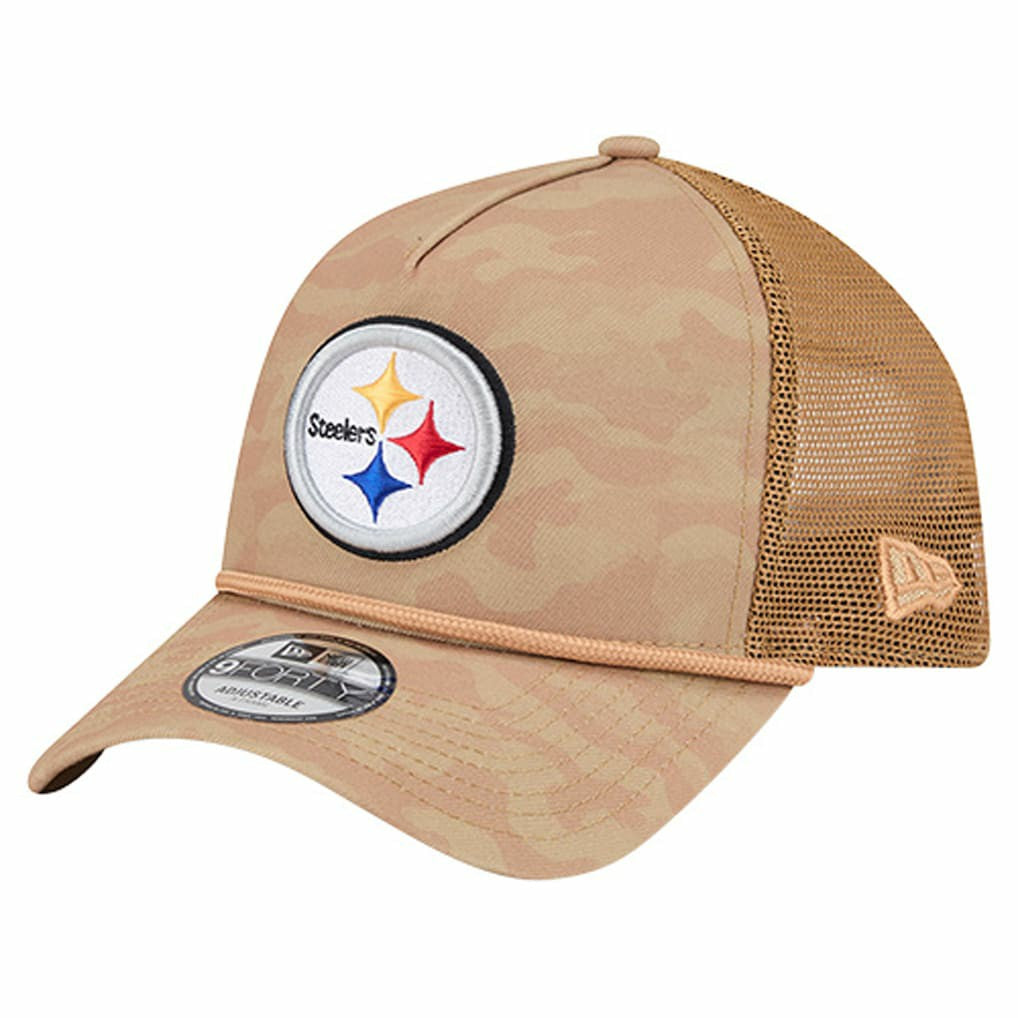 Pittsburgh Steelers New Era Wheat Camo 9FORTY Adjustable Hat Tan - NFL