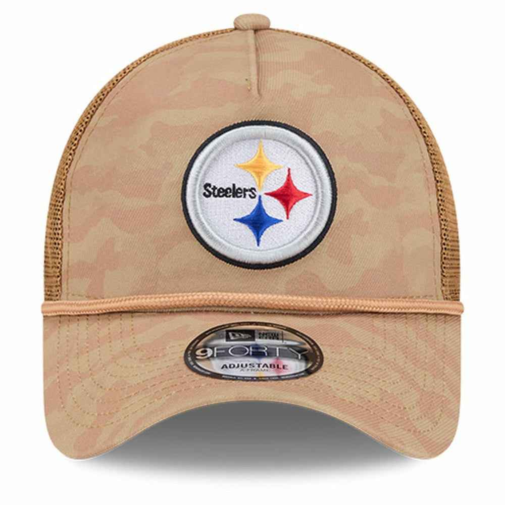 Pittsburgh Steelers New Era Wheat Camo 9FORTY Adjustable Hat Tan - NFL