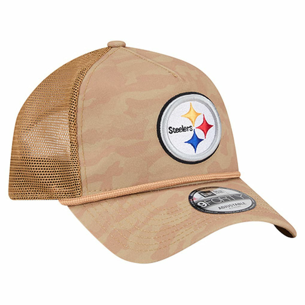 Pittsburgh Steelers New Era Wheat Camo 9FORTY Adjustable Hat Tan - NFL