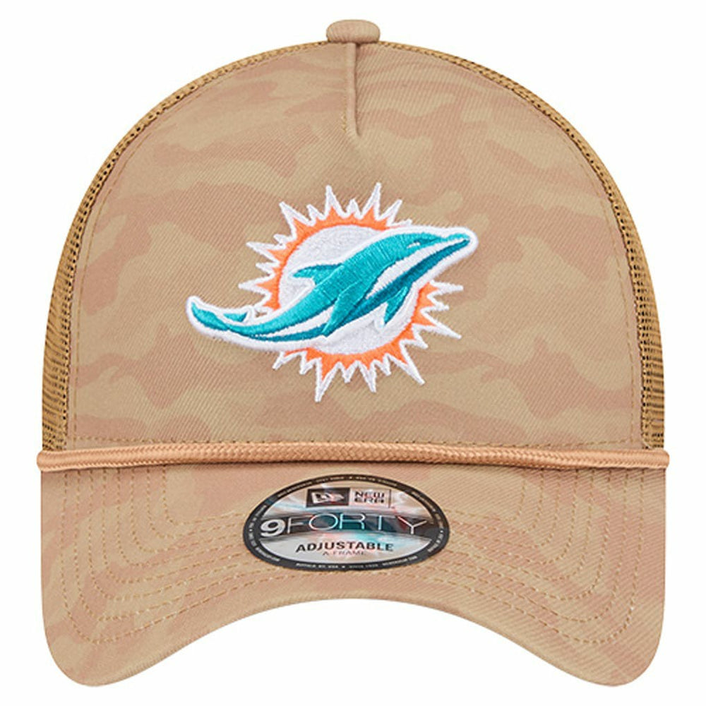 Miami Dolphins New Era Wheat Camo 9FORTY Adjustable Hat Tan - NFL