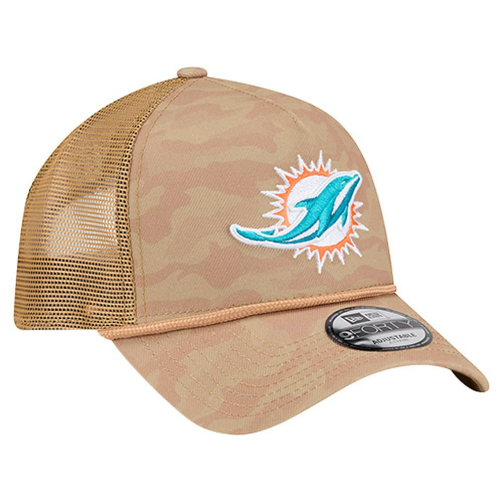 Miami Dolphins New Era Wheat Camo 9FORTY Adjustable Hat Tan - NFL