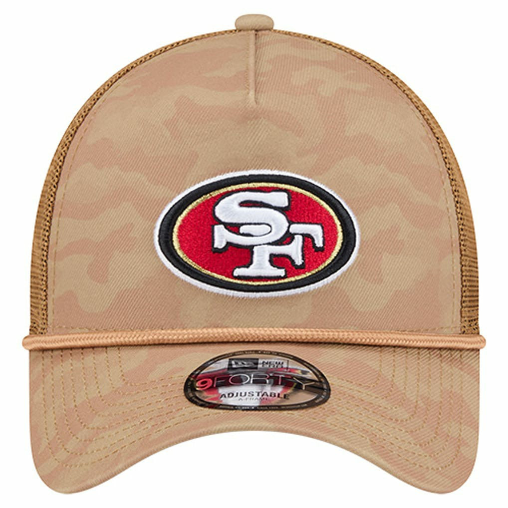 San Francisco 49ers New Era Wheat Camo 9FORTY Adjustable Hat Tan - NFL