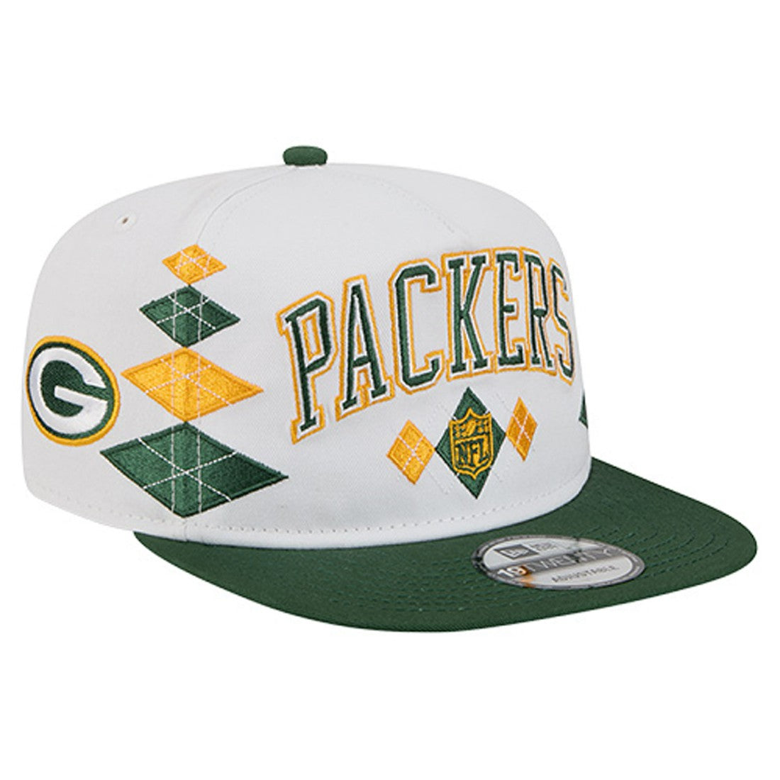 Green Bay Packers New Era Argyle 19TWENTY Adjustable Hat White - NFL