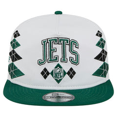 New York Jets New Era Argyle 19TWENTY Adjustable Hat White - NFL