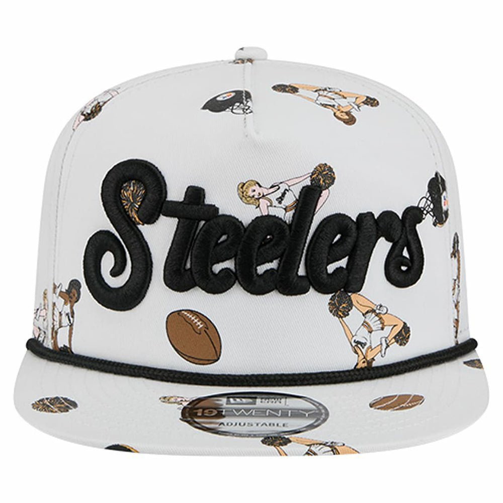 Pittsburgh Steelers New Era Team Cheer 19TWENTY Snapback Hat White - NFL