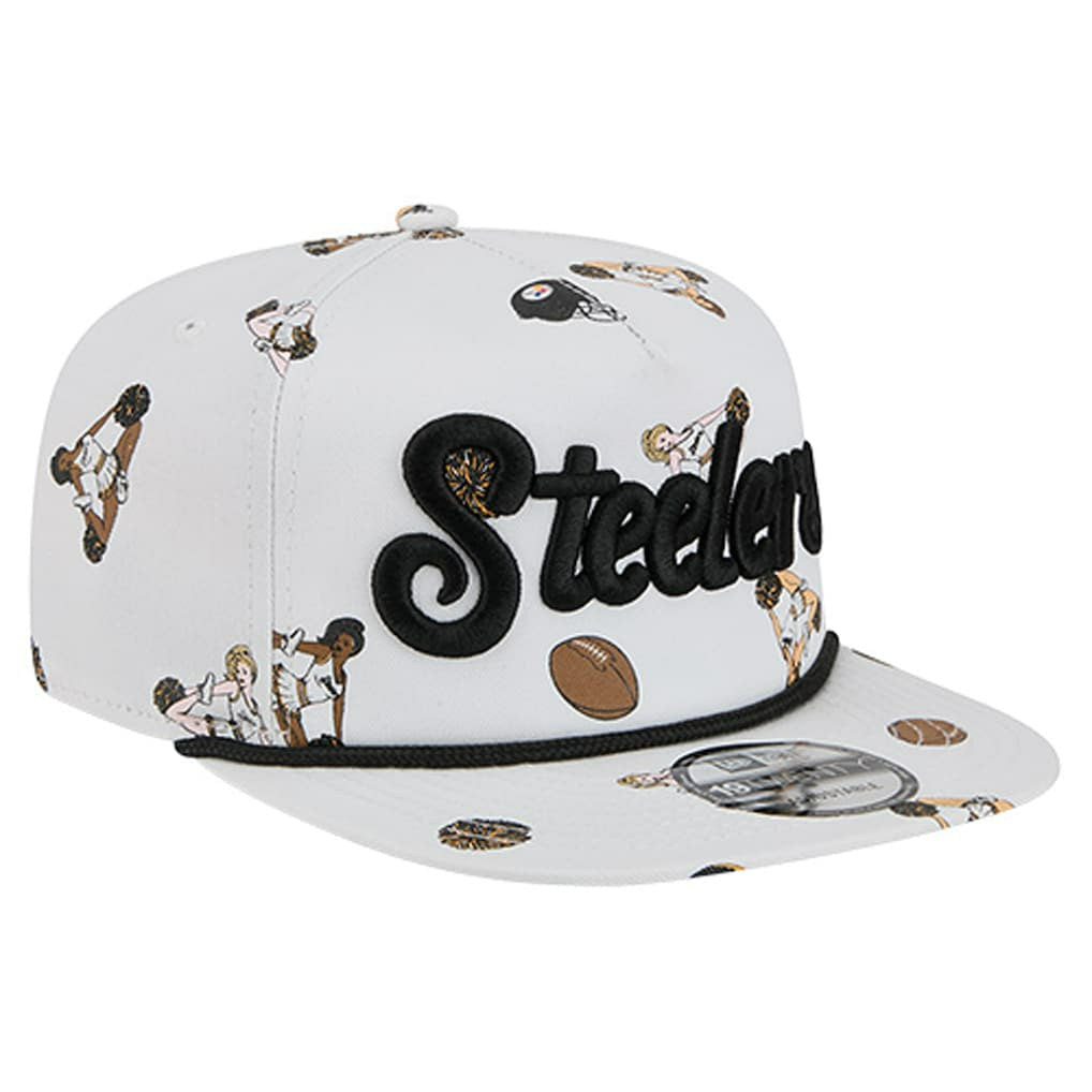 Pittsburgh Steelers New Era Team Cheer 19TWENTY Snapback Hat White - NFL