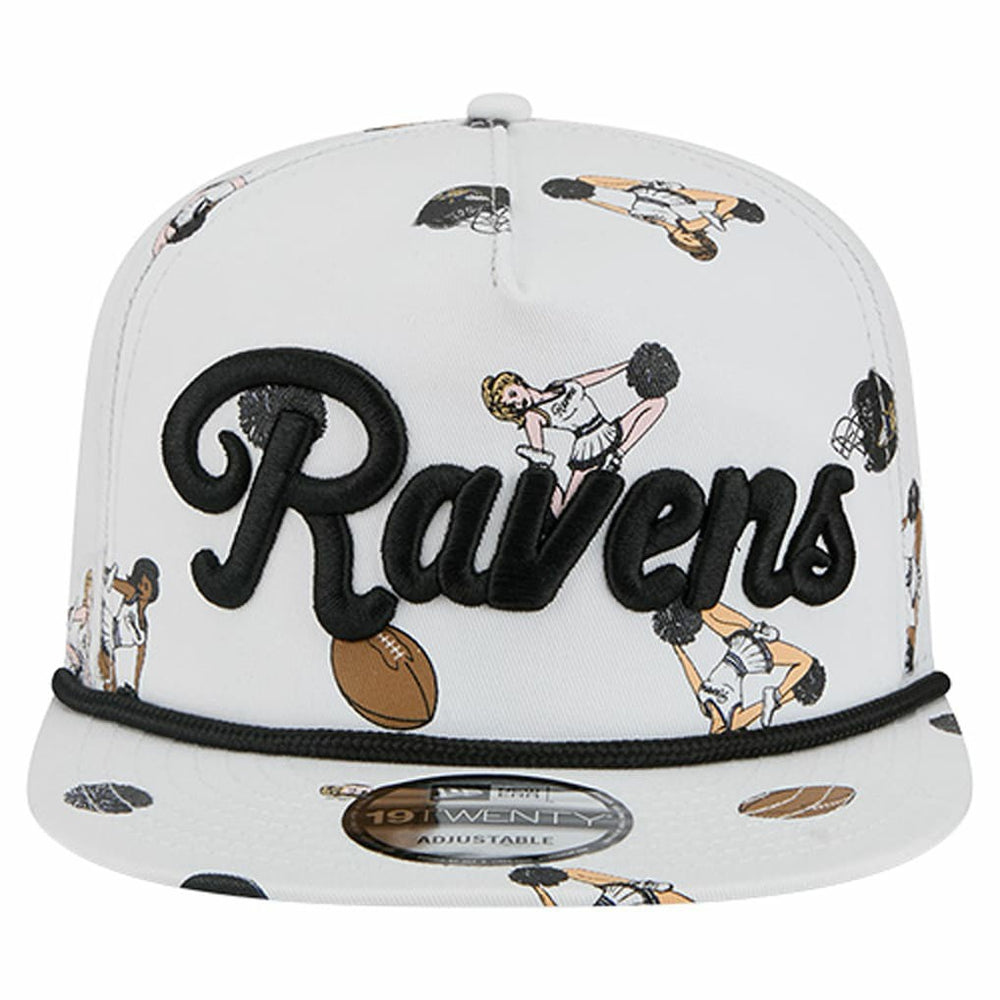 Baltimore Ravens New Era Team Cheer 19TWENTY Snapback Hat White - NFL