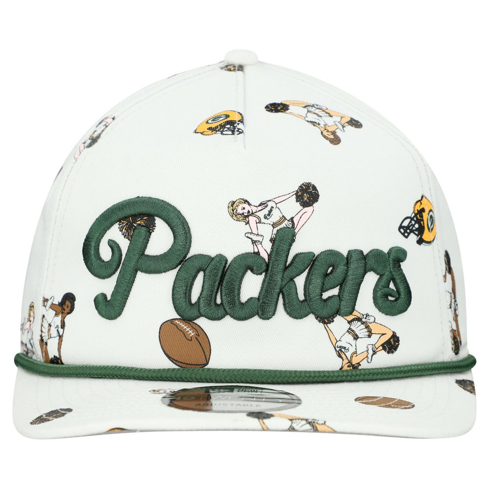 Green Bay Packers New Era Team Cheer 19TWENTY Snapback Hat White - NFL