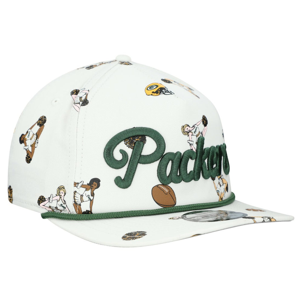 Green Bay Packers New Era Team Cheer 19TWENTY Snapback Hat White - NFL