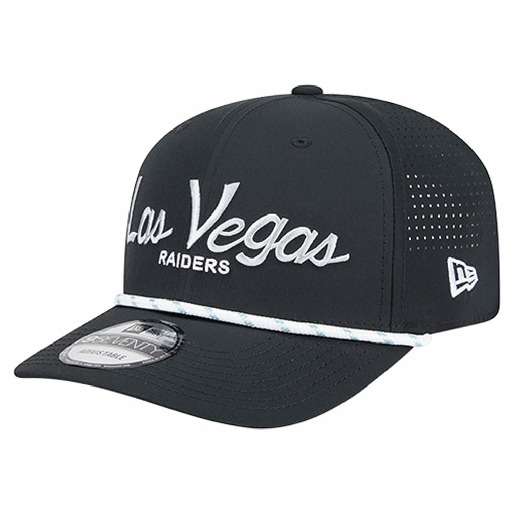 Las Vegas Raiders New Era Script 9SEVENTY Adjustable Hat Black - NFL