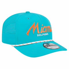 Miami Dolphins New Era Script 9SEVENTY Adjustable Hat Aqua - NFL