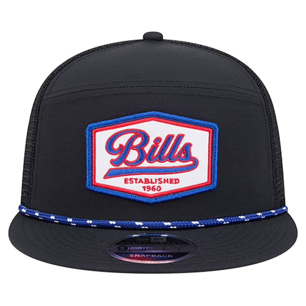 Buffalo Bills New Era Ripstop Patch 9FIFTY Split Panel Snapback Hat Black - NFL