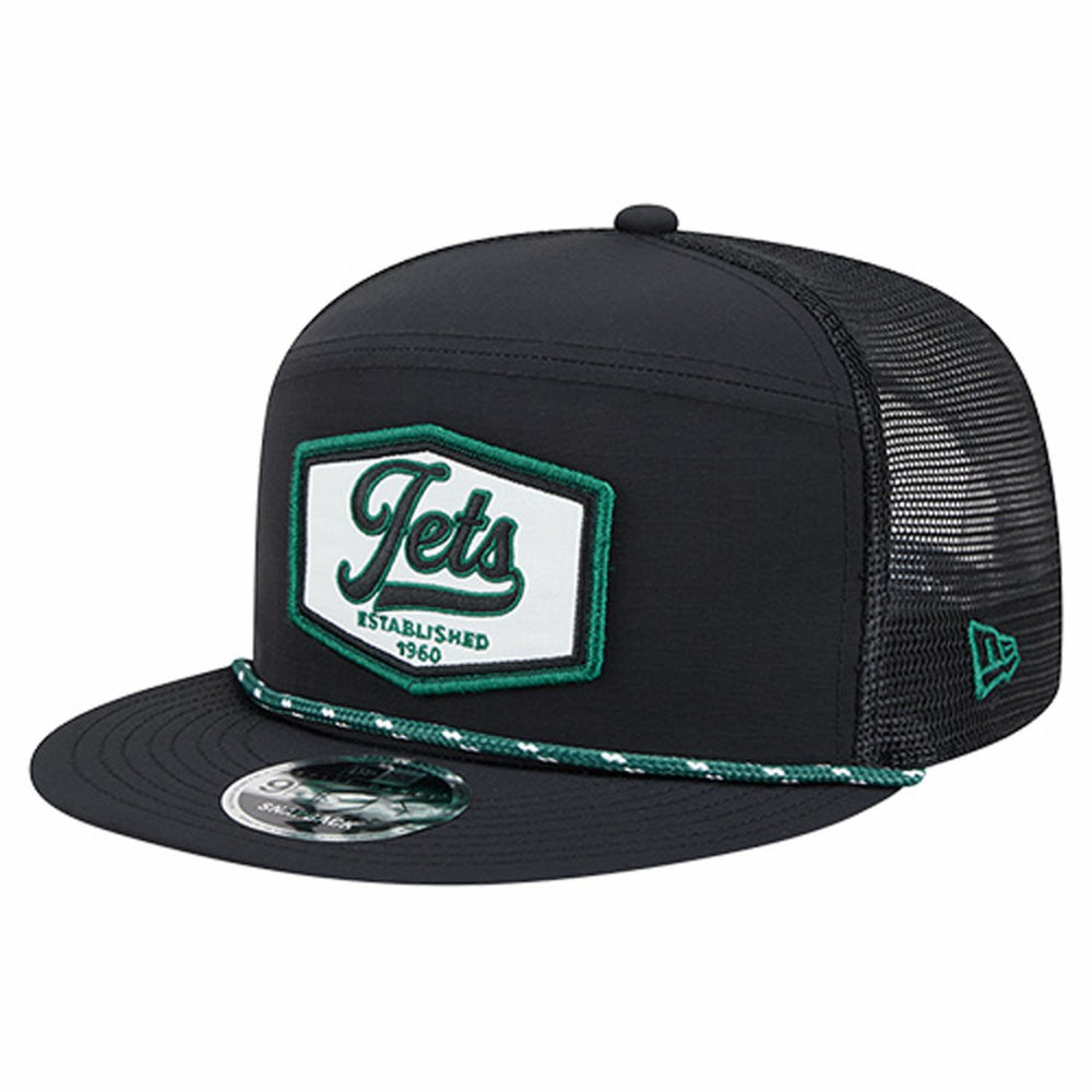New York Jets New Era Ripstop Patch 9FIFTY Split Panel Snapback Hat Black - NFL
