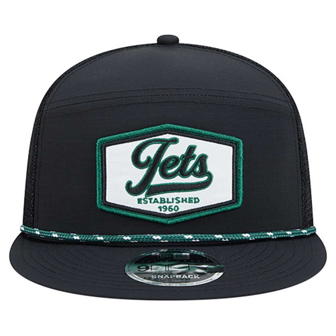 New York Jets New Era Ripstop Patch 9FIFTY Split Panel Snapback Hat Black - NFL