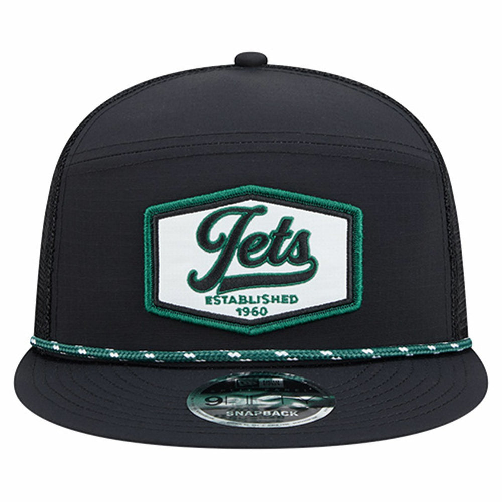 New York Jets New Era Ripstop Patch 9FIFTY Split Panel Snapback Hat Black - NFL