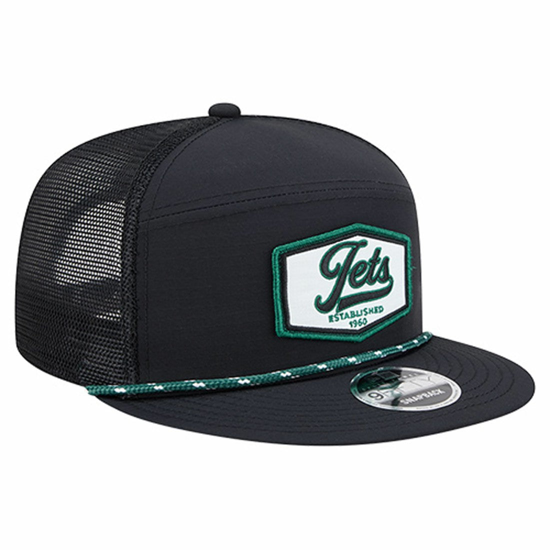 New York Jets New Era Ripstop Patch 9FIFTY Split Panel Snapback Hat Black - NFL