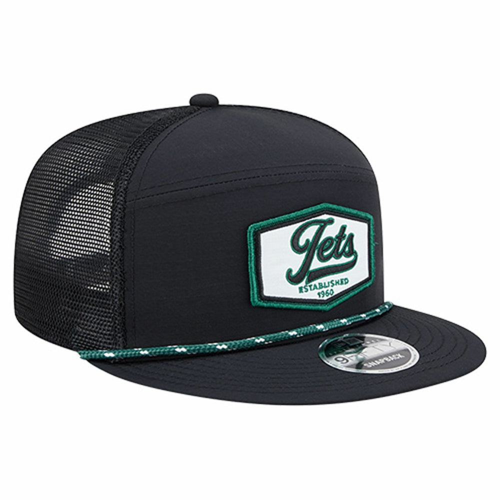 New York Jets New Era Ripstop Patch 9FIFTY Split Panel Snapback Hat Black - NFL