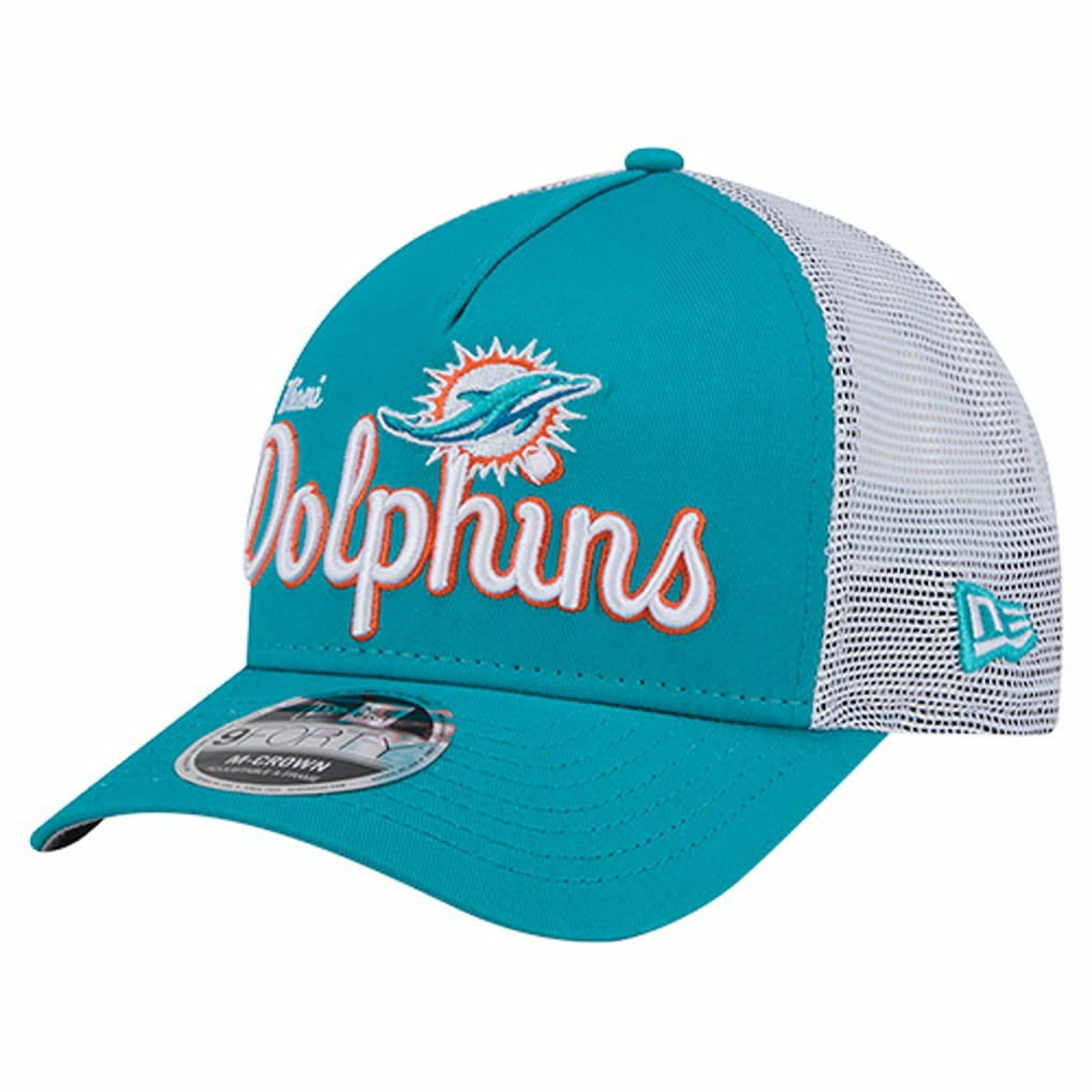 Miami Dolphins New Era Side Lines 9FORTY Adjustable Hat Aqua - NFL