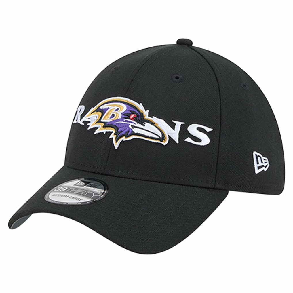 Baltimore Ravens New Era Overlap Logo 39THIRTY Stretch Fit Hat Black - NFL