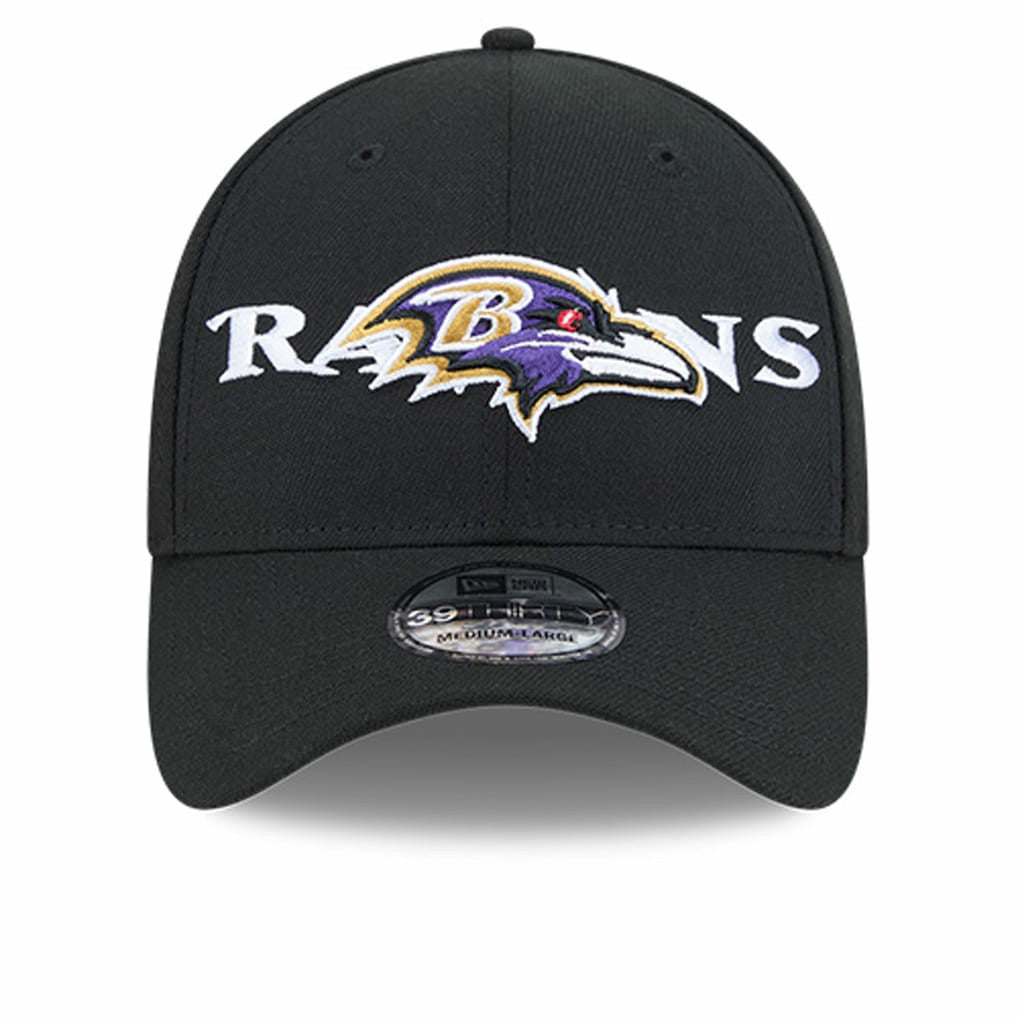 Baltimore Ravens New Era Overlap Logo 39THIRTY Stretch Fit Hat Black - NFL