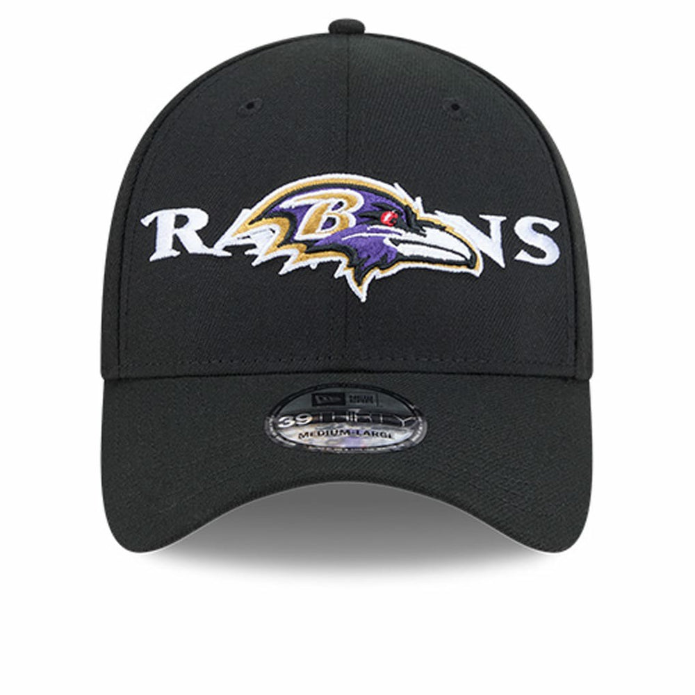 Baltimore Ravens New Era Overlap Logo 39THIRTY Stretch Fit Hat Black - NFL