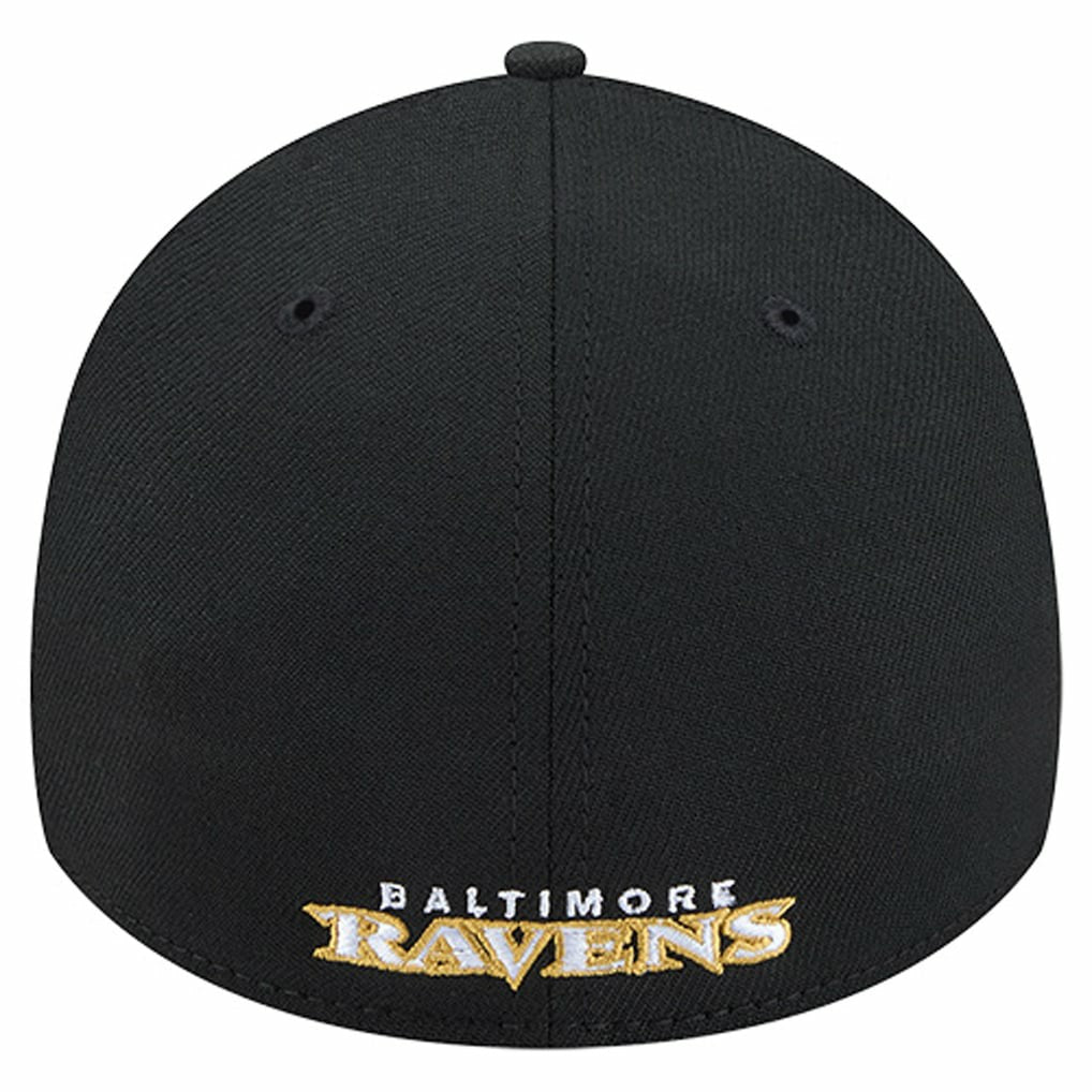 Baltimore Ravens New Era Overlap Logo 39THIRTY Stretch Fit Hat Black - NFL