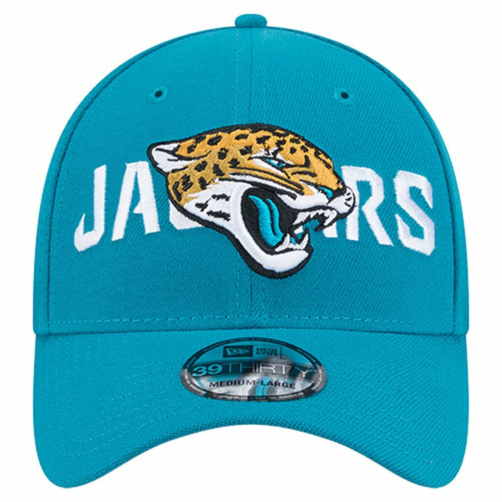 Jacksonville Jaguars New Era Overlap Logo 39THIRTY Stretch Fit Hat Teal - NFL